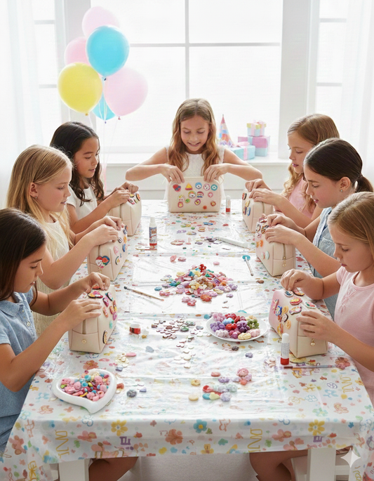 ערכות יצירה ליום הולדת | עיצוב תיקי איפור (L) ל-12 משתתפים