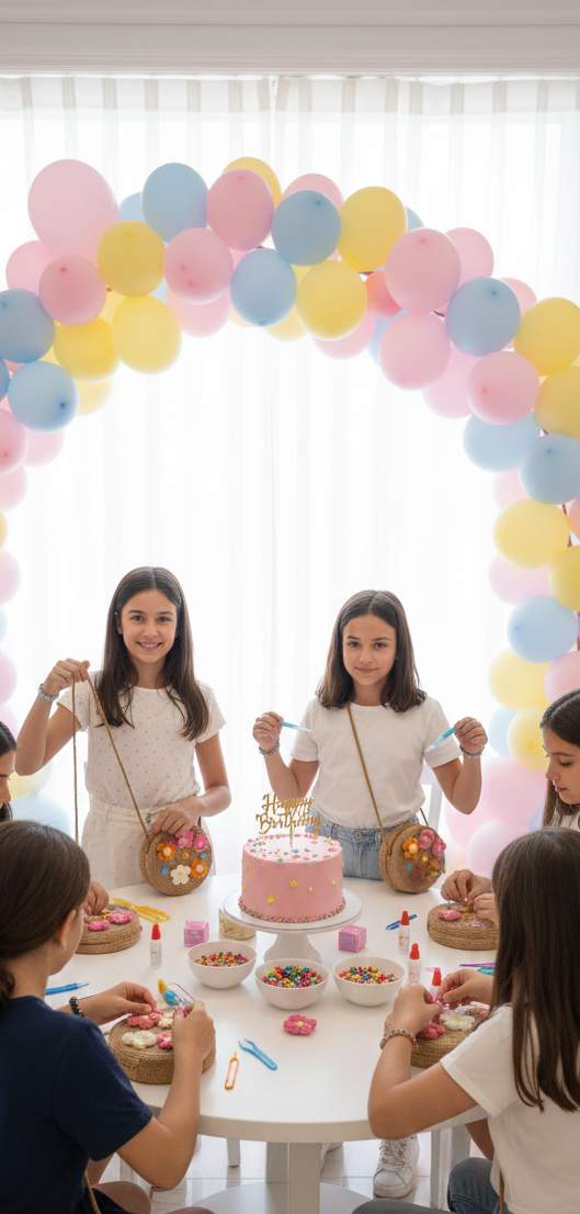 ערכות יצירה ליום הולדת | עיצוב תיקי קש(s) ל-10 משתתפים