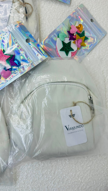 ערכות יצירה ליום הולדת:🎒תיקי מיני קוריאני אופנתיים (חבילה ל-🔟 משתתפים)