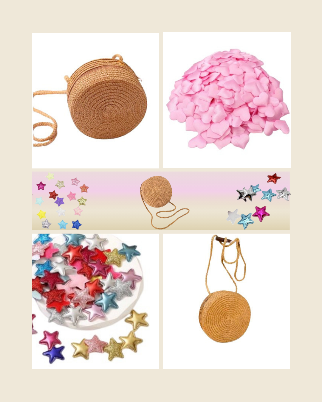 ערכות יצירה ליום הולדת | עיצוב תיקי קש(s) ל-10 משתתפים