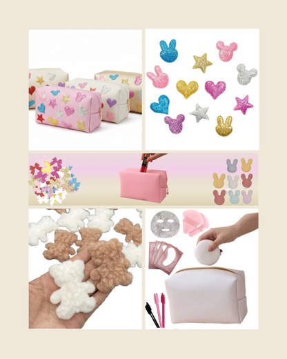 מארזי יצירה: 🛍️ תיקי איפור & גלאם הוליוודי (חבילה ל-🔟 בנות)